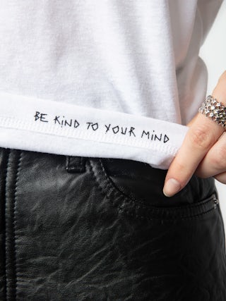 Marta T-shirt - White short-sleeve T-shirt with signature crystal wings on the back.