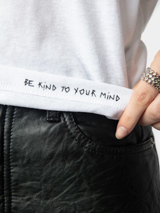 Marta T-shirt - White short-sleeve T-shirt with signature crystal wings on the back.