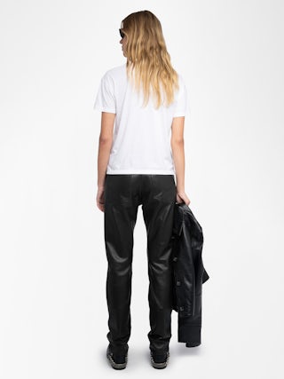 Marta T-shirt - White short-sleeve T-shirt with signature crystal wings on the back.