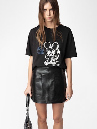 Edwin T-shirt - Round neck, short sleeve T-shirt with Humberto Cruz mouse on the front.