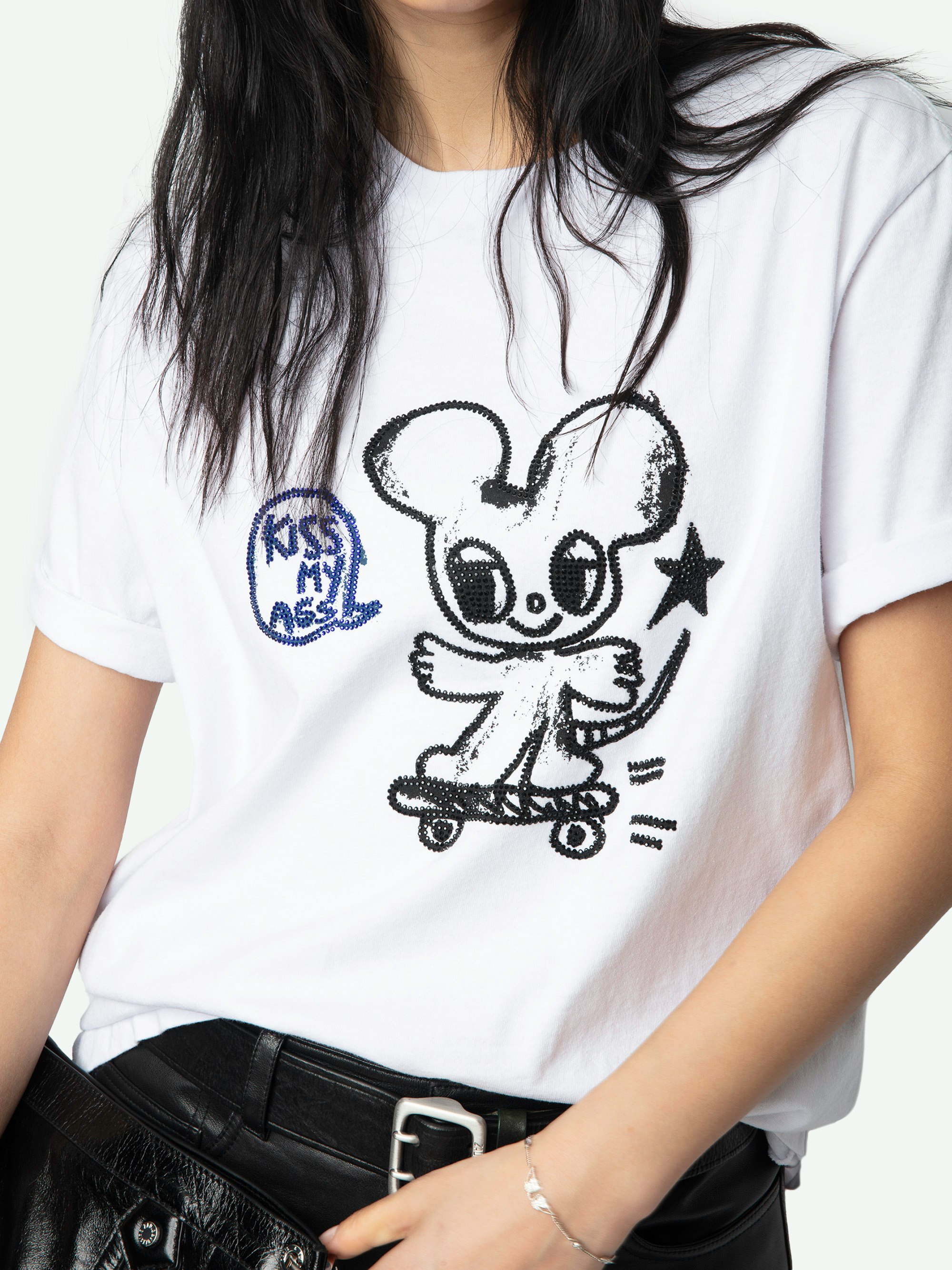 ZADIG & VOLTAIRE エトウィン Tシャツ JWTS02805 21 White Edwin T-shirt in Organic Cotton | Zadig&Voltaire