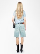 Mirta Polo - Short-sleeved cropped polo with embroidered wings on the front.