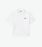 Mirta Polo - Short-sleeved cropped polo with embroidered wings on the front.
