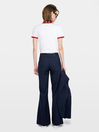 T-shirt Woos - T-shirt manches courtes contrasté avec imprimé et strass à l'avant.