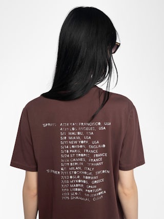 Edwin T-shirt - Loose-fitting short-sleeved T-shirt with rhinestones and print.