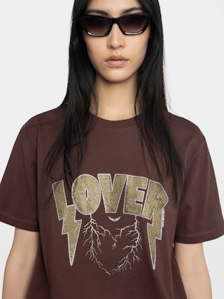 T-shirt Edwin - T-shirt ample manches courtes avec strass et imprimé.