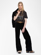 T-shirt Edwin - T-shirt oversize a maniche corte con stampa fotografica e strass sul davanti e sul retro.