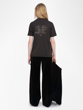 Edwin T-shirt - Oversized short-sleeved T-shirt with photoprint and rhinestones on front and back.