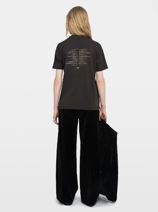 Edwin T-shirt - Oversized short-sleeved T-shirt with photoprint and rhinestones on front and back.