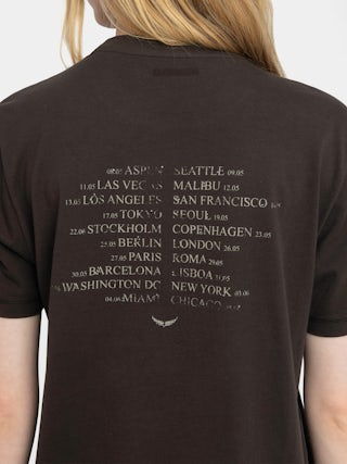 Edwin T-shirt - Oversized short-sleeved T-shirt with photoprint and rhinestones on front and back.