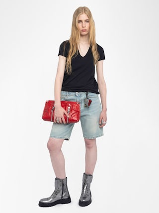 Story T-shirt - Short-sleeved T-shirt with fishnet back.