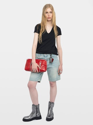 Story T-shirt - Short-sleeved T-shirt with fishnet back.