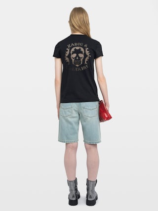 Story T-shirt - Short-sleeved T-shirt with fishnet back.