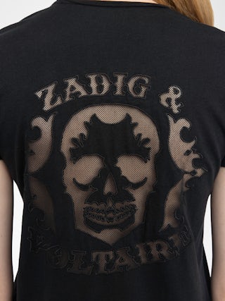 Story T-shirt - Short-sleeved T-shirt with fishnet back.