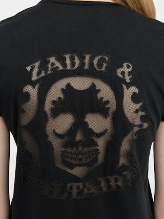 Story T-shirt - Short-sleeved T-shirt with fishnet back.