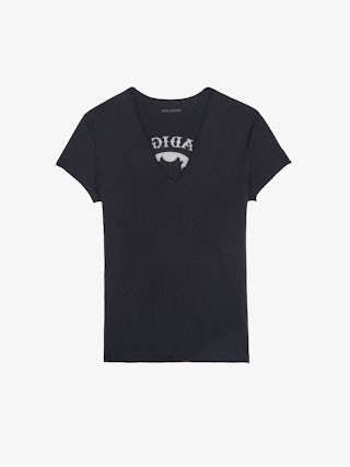 Story T-shirt - Short-sleeved T-shirt with fishnet back.