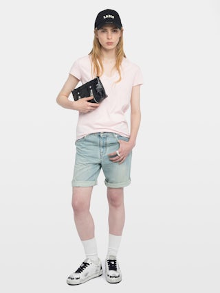 Story T-shirt - Short-sleeved T-shirt with fishnet back.