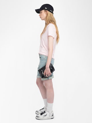 Story T-shirt - Short-sleeved T-shirt with fishnet back.