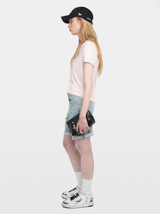 Story T-shirt - Short-sleeved T-shirt with fishnet back.