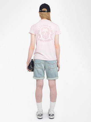 Story T-shirt - Short-sleeved T-shirt with fishnet back.