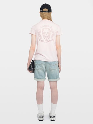 Story T-shirt - Short-sleeved T-shirt with fishnet back.