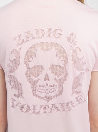 Story T-shirt - Short-sleeved T-shirt with fishnet back.