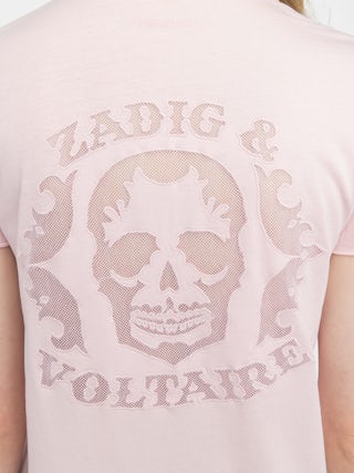 Story T-shirt - Short-sleeved T-shirt with fishnet back.