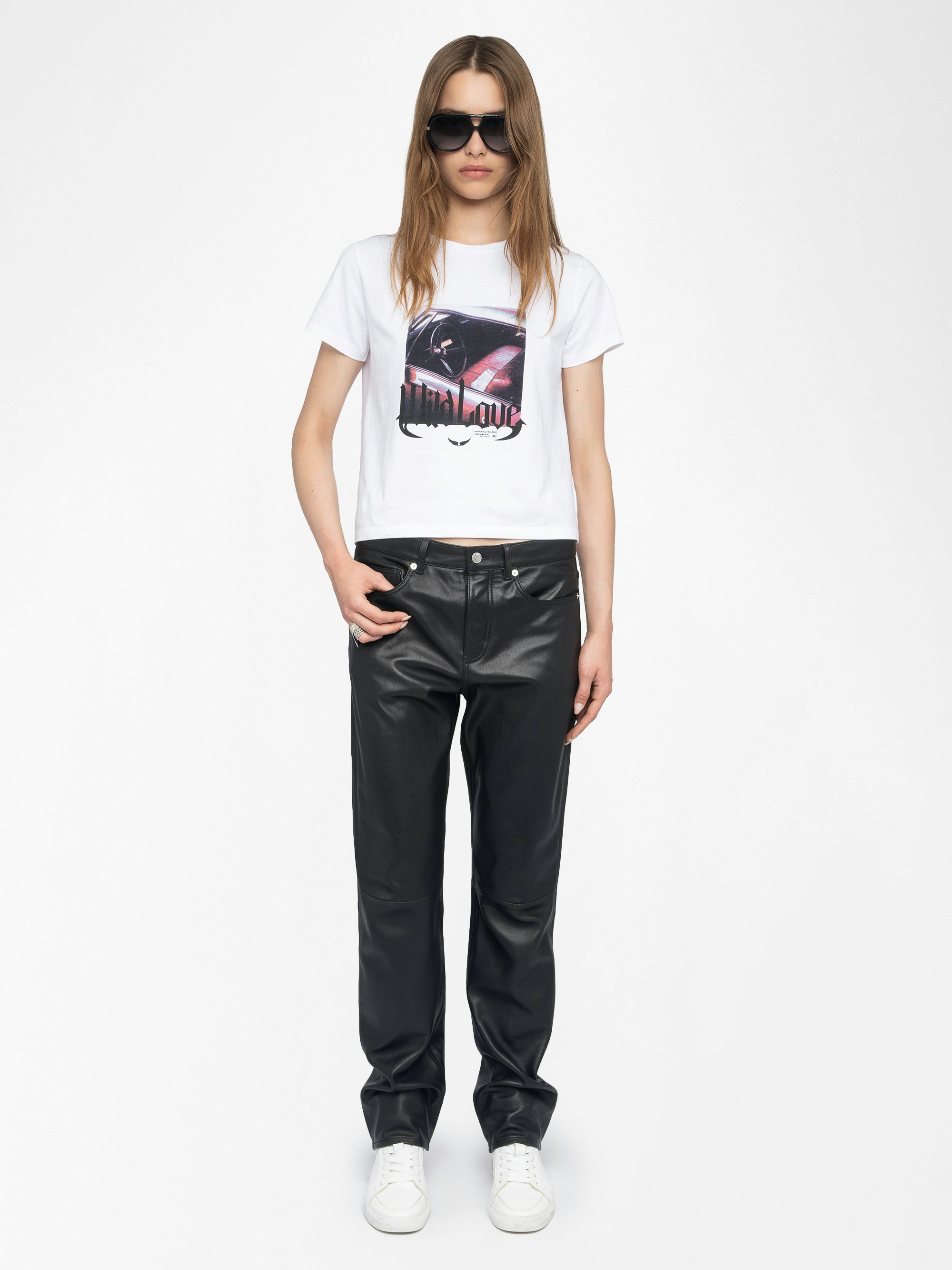 T-Shirt Alys - T-Shirt mit kurzen Ärmeln und Fotodruck auf der Vorderseite.