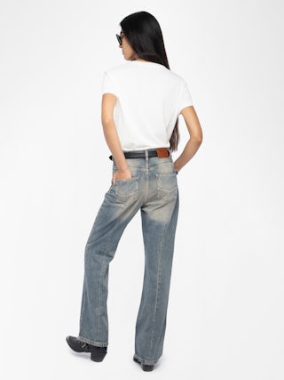 T-shirt Walk - Short-sleeved T-shirt with "Zadig" embroidery with strass on the front.