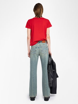 T-shirt Alys - T-shirt manches courtes avec patch wording à l'avant.