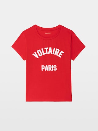 Alys T-shirt - Short-sleeved T-shirt with wording patch on the front.