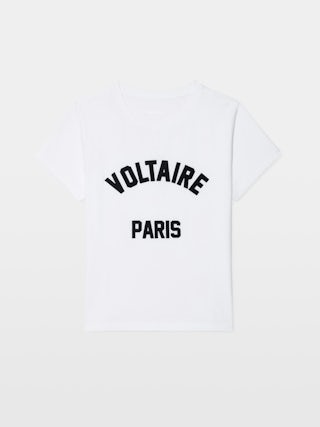 Camiseta Alys - Camiseta de manga corta con parche de texto en la parte delantera.