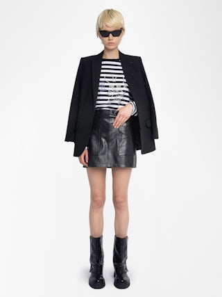 Edwini T-shirt - Long-sleeved striped T-shirt with rhinestone detail on front.