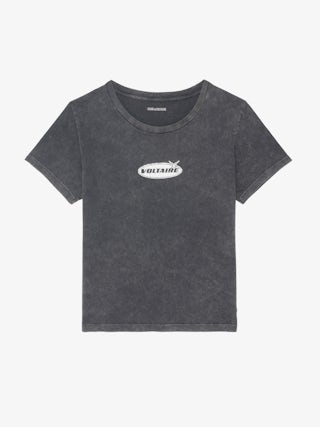 T-Shirt Alys - T-Shirt mit Rundhals und kurzen Ärmeln mit Strass-Verzierung.