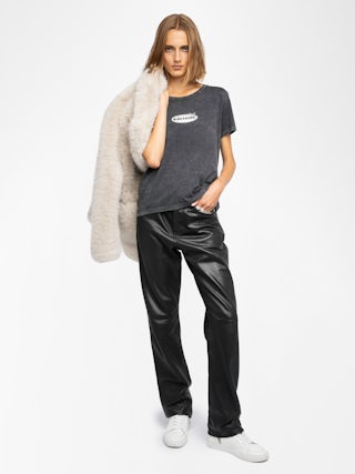 T-Shirt Alys - T-Shirt mit Rundhals und kurzen Ärmeln mit Strass-Verzierung.