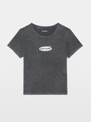 T-shirt Alys - T-shirt col rond et manches courtes avec customisation strass.