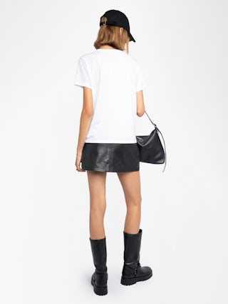 Alys T-shirt - Round-neck, short-sleeve T-shirt with rhinestone customization.