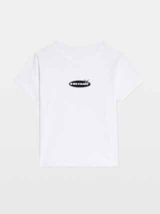 T-shirt Alys - T-shirt col rond et manches courtes avec customisation strass.