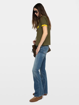 Alys T-shirt - Round neck short-sleeved t-shirt with writing on the front.