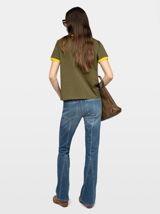 Alys T-shirt - Round neck short-sleeved t-shirt with writing on the front.