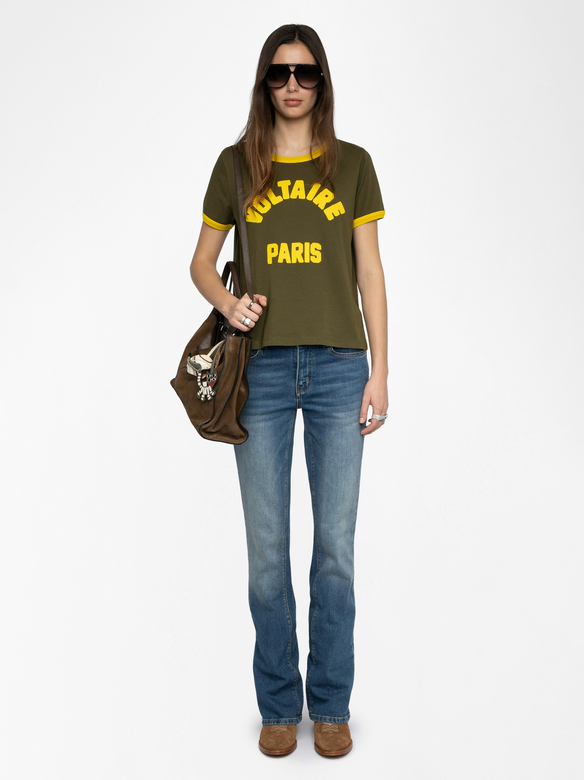 Alys T-shirt  - Round neck short-sleeved t-shirt with writing on the front.