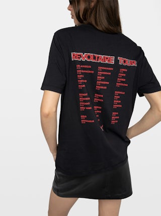 Edwin T-shirt - Round neck short-sleeve T-shirt with lettering and rhinestones.