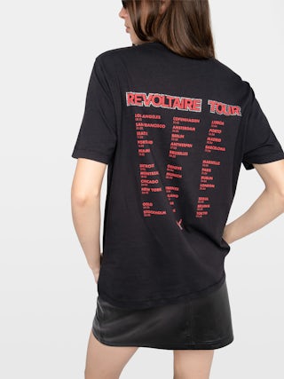 T-shirt Edwin - T-shirt col rond manches courtes avec écriture et strass.