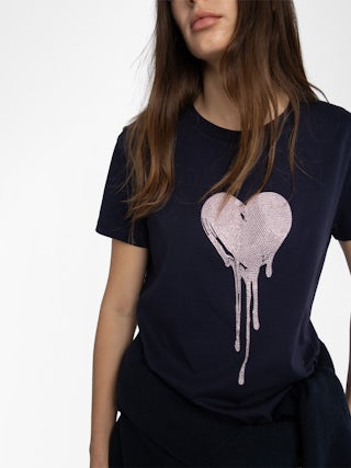 T-shirt Walk - T-shirt col rond et manches courtes avec customisation strass.