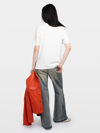 T-shirt Boo - Short-sleeved t-shirt with front print and rhinestones.