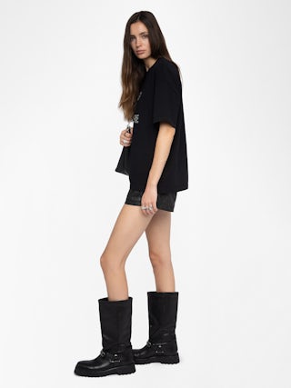 T-Shirt Tedda - T-Shirt mit Rundhalsausschnitt und kurzen Ärmeln mit Strass auf Vorder- und Rückseite.