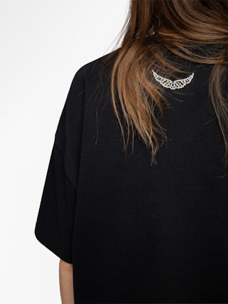 T-Shirt Tedda - T-Shirt mit Rundhalsausschnitt und kurzen Ärmeln mit Strass auf Vorder- und Rückseite.