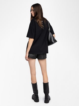 T-Shirt Tedda - T-Shirt mit Rundhalsausschnitt und kurzen Ärmeln mit Strass auf Vorder- und Rückseite.