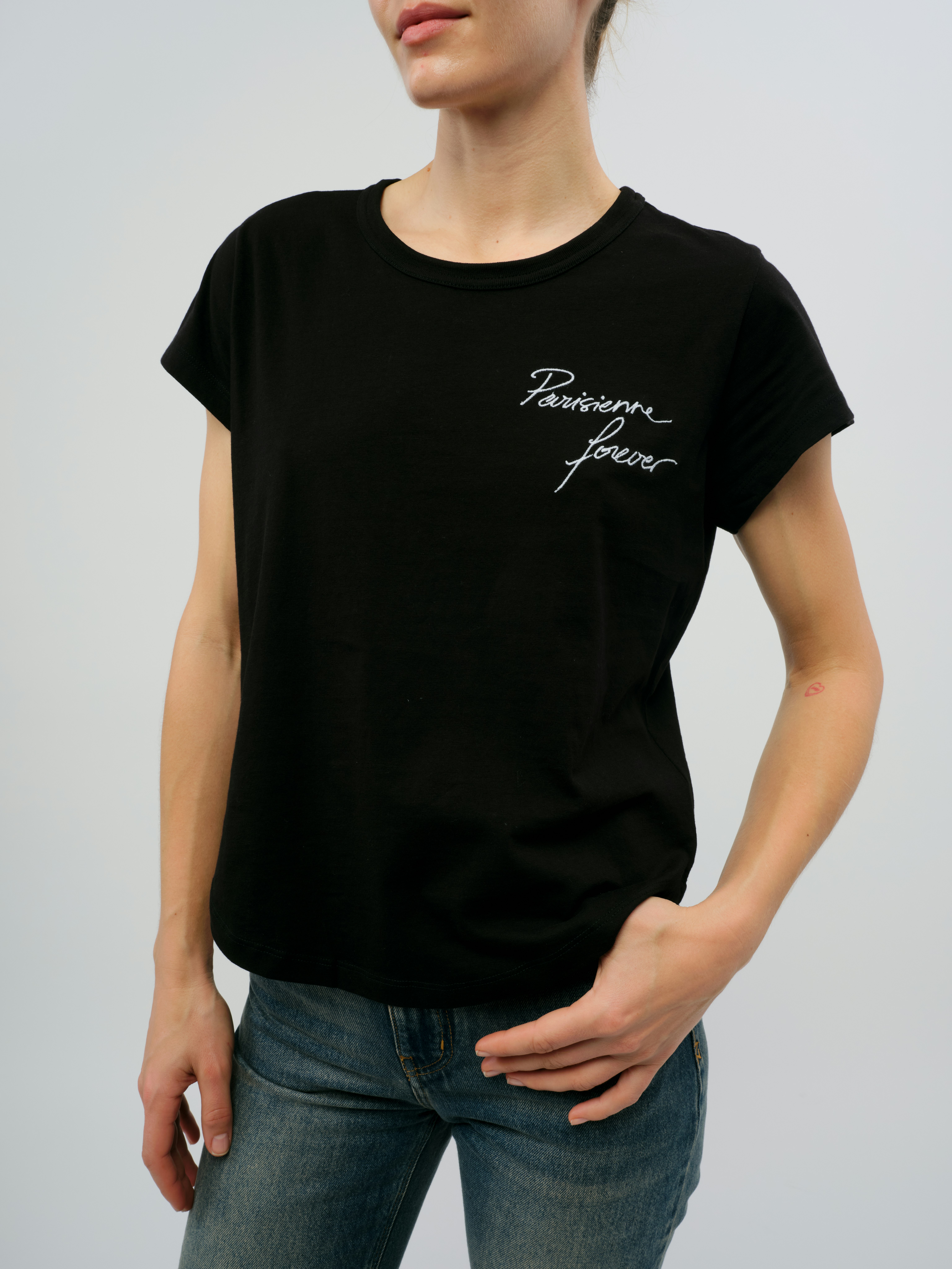 Woop Parisienne Embroidered T-Shirt - T-shirt with embroidered “Parisienne” lettering.
