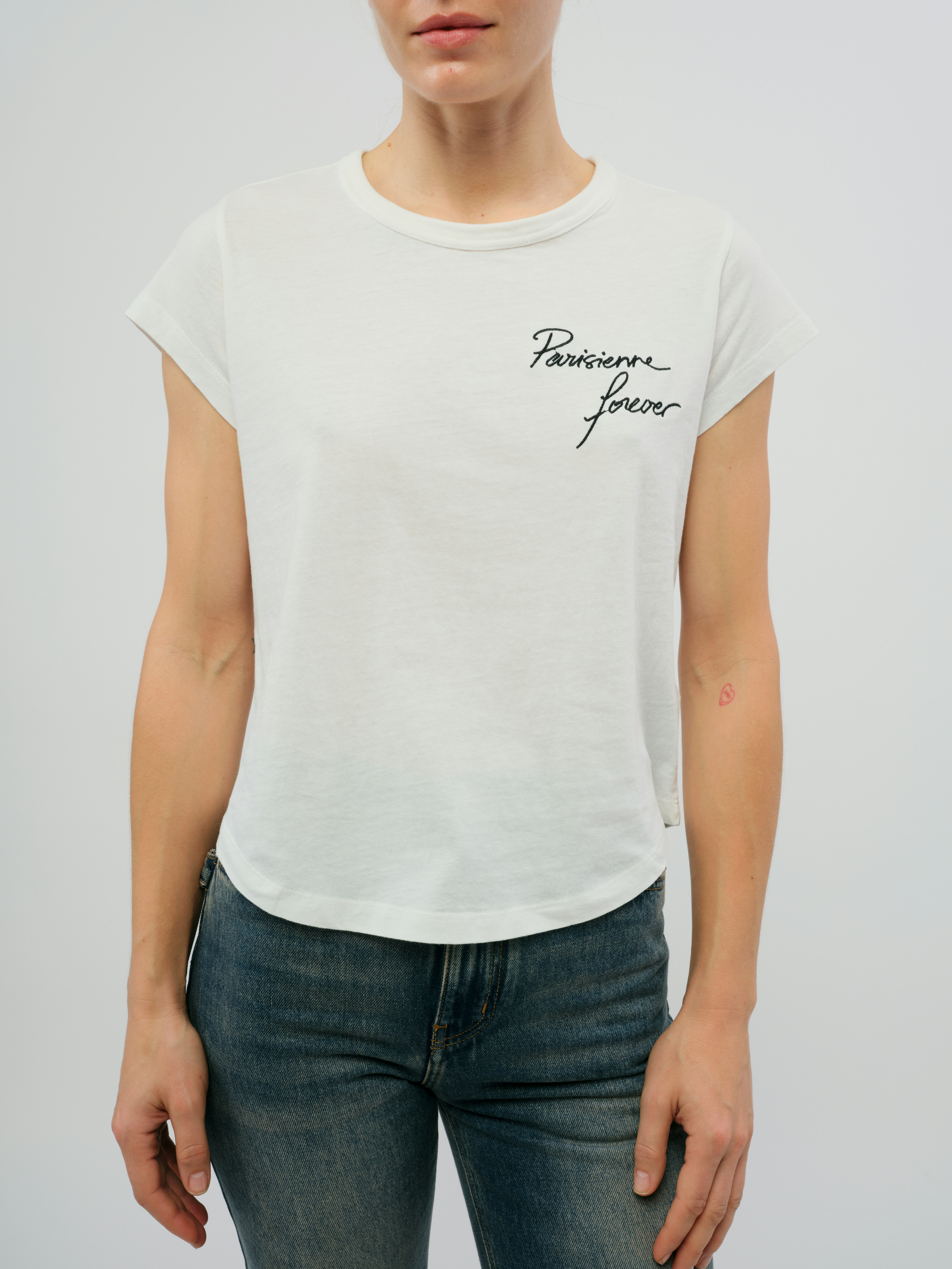 Woop Parisienne Embroidered T-Shirt - T-shirt with embroidered “Parisienne” lettering.